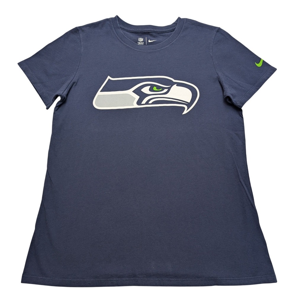 Nike Seattle Seahawks NFL T-Shirt Womens Large Navy Blue Graphic Tee